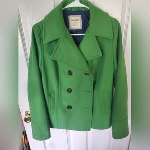 Womens green pea coat size medium